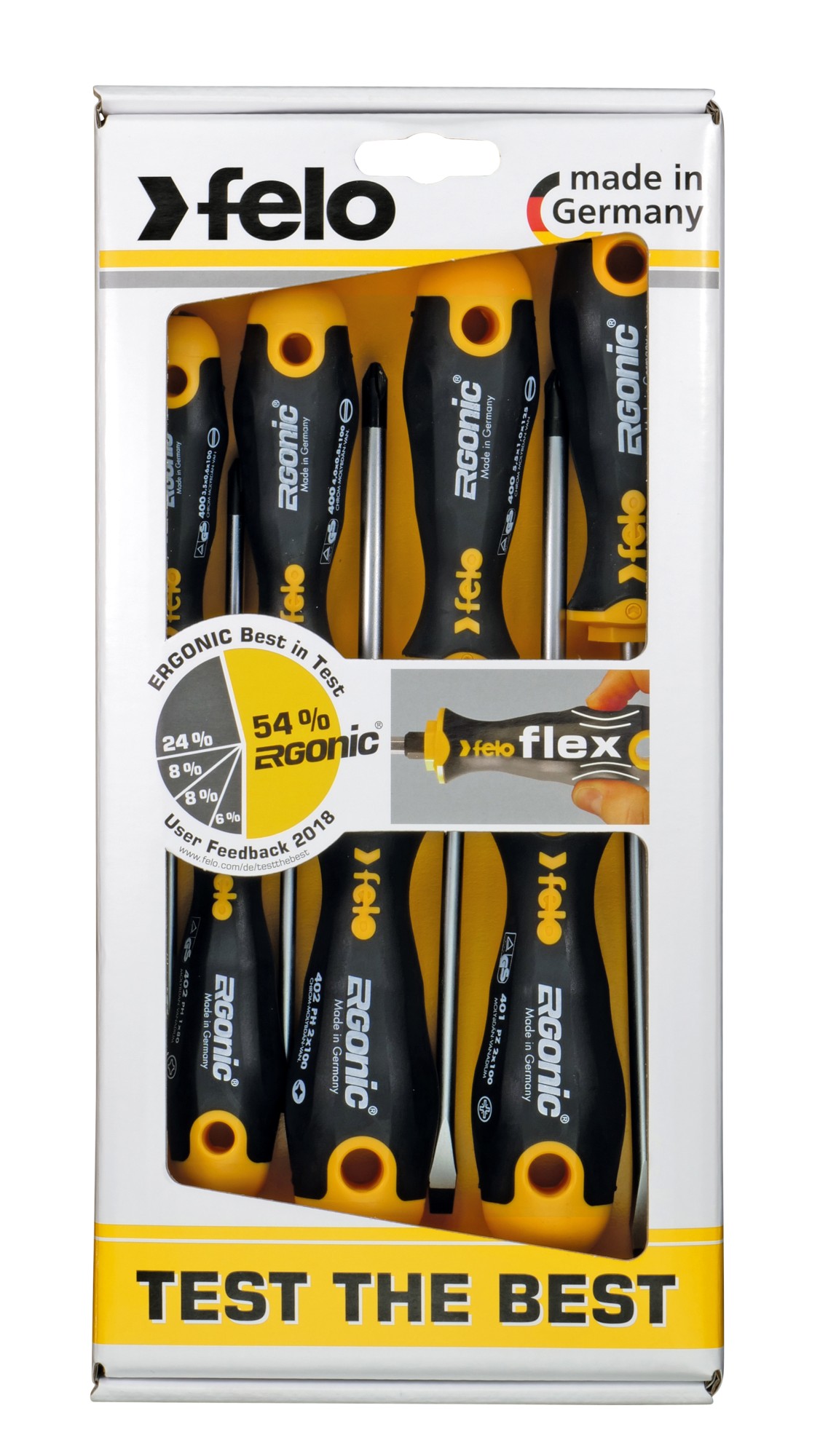 Felo Juego de destornilladores ERGONIC 7-pcs. SL/PZ/PH